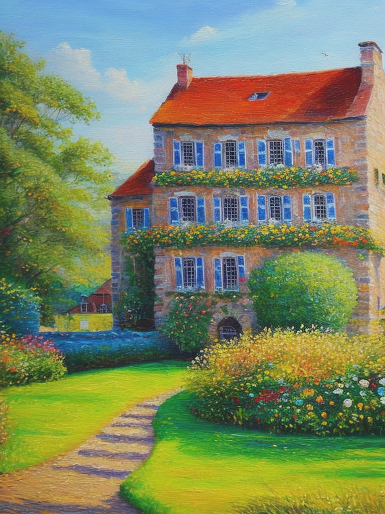 02927-1809860968-Impressionist painting, a beautiful painting of a building in a serene landscape, highly detailed, oil painting detailed sketch.png